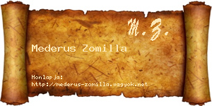 Mederus Zomilla névjegykártya
